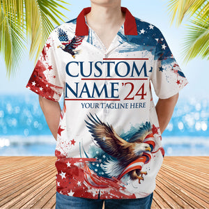 Custom Election Hawaiian Shirt | Personalized Election Hawaiian Shirt | Custom Name Unisex 3D Hawaiian Shirt C1161 - GOP