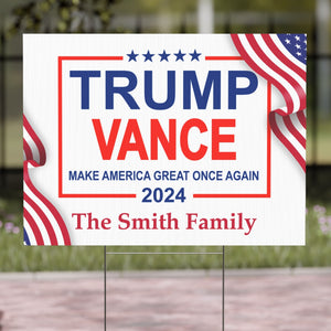 Trump Vance 2024 Yard Sign | Trump 2024 | JD Vance | Election 2024 | Trump Supporters Yard Sign C1167 - GOP