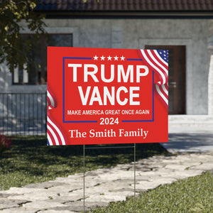 Trump Vance 2024 Yard Sign | Trump 2024 | JD Vance | Election 2024 | Trump Supporters Yard Sign C1167 - GOP