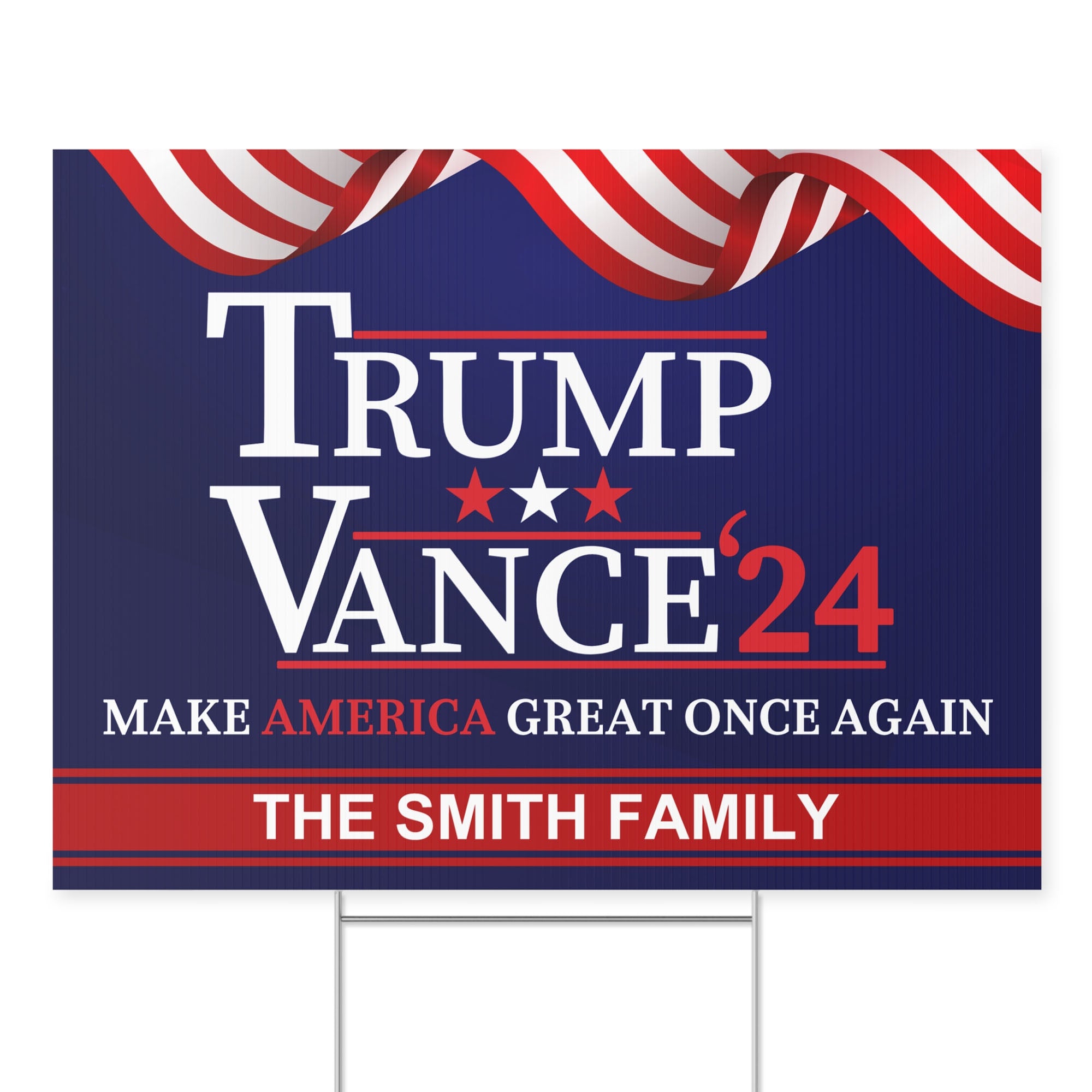 Trump Vance 2024 Yard Sign | Trump 2024 | JD Vance | Election 2024 | Trump Supporters Yard Sign H-Stake Stand Include C1170 - GOP