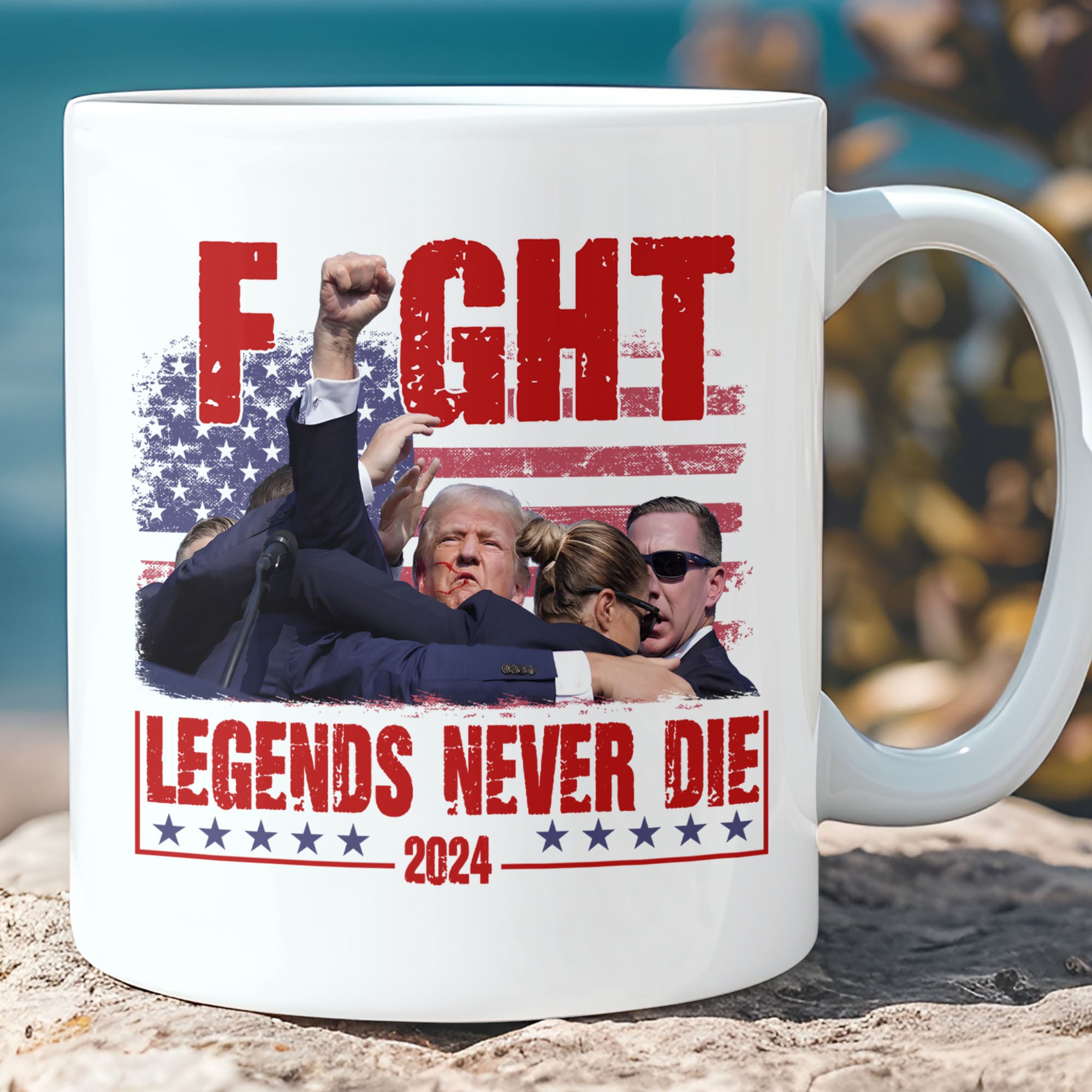 Legends Never Die | Trump Fight 2024 Mug | Trump Pennsylvania Rally | Trump Supporters Mug T1178 - GOP