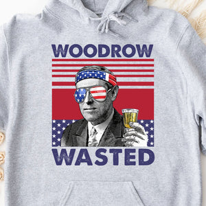 Woodrow Wasted Funny 4th Of July Drinking Shirt Bright T1185