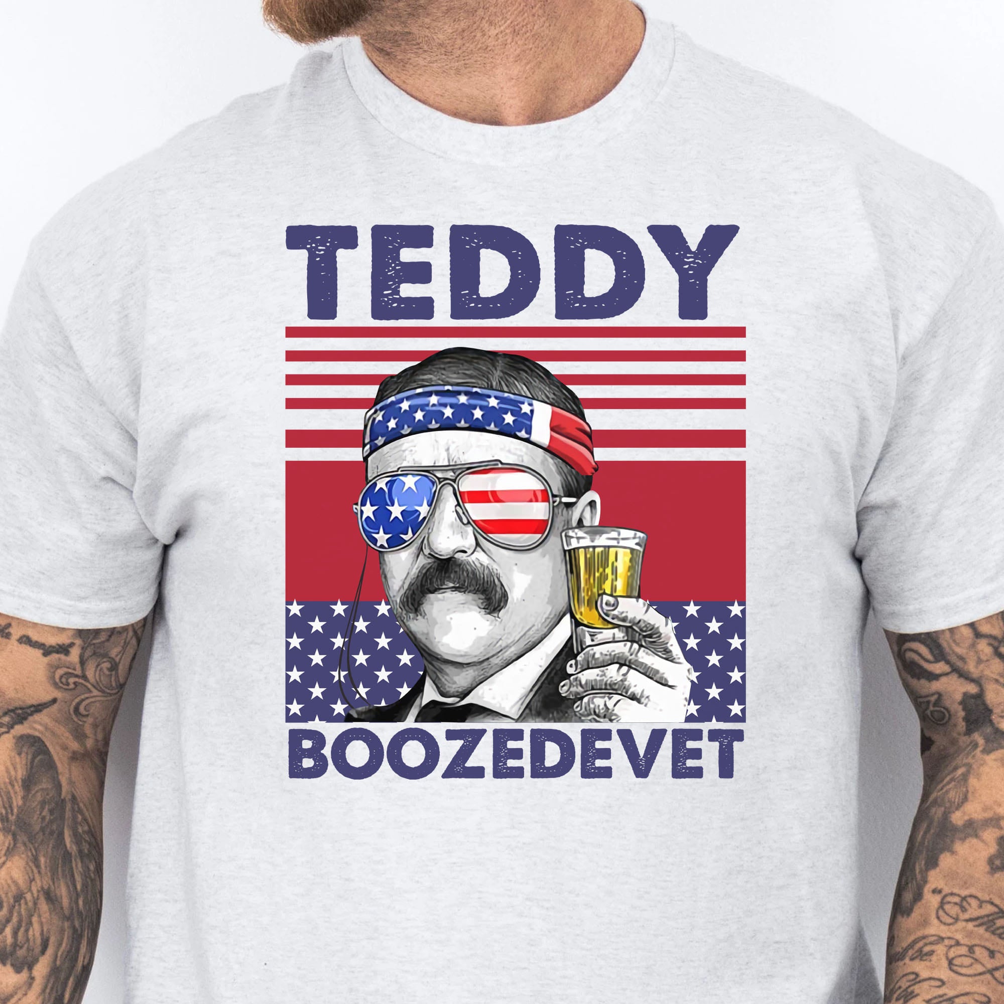 Teddy Boozedevet Funny 4th Of July Drinking Shirt Bright T1189