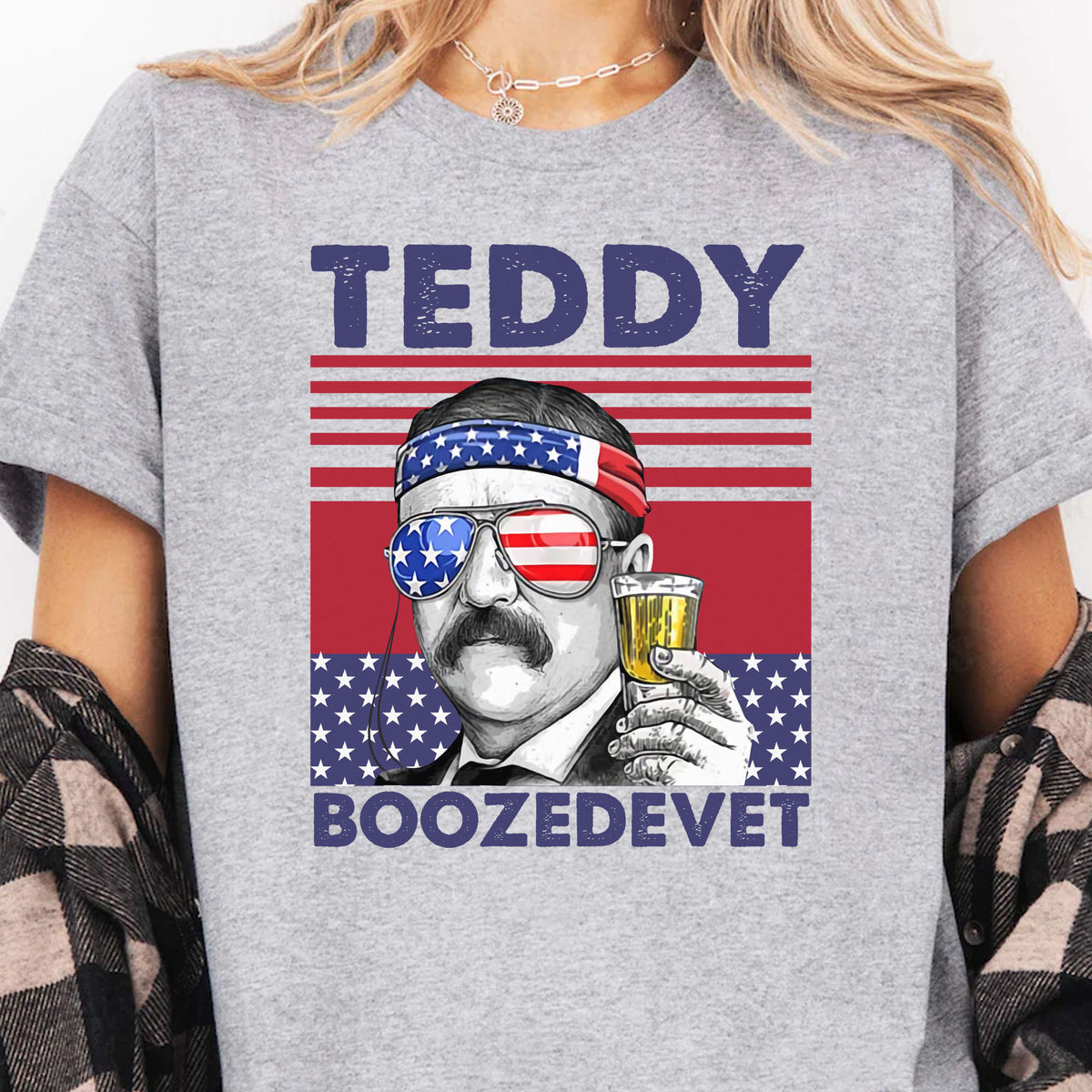 Teddy Boozedevet Funny 4th Of July Drinking Shirt Bright T1189