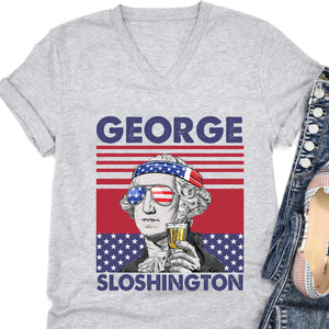 George Sloshington Funny 4th Of July Drinking Shirt Bright T1190