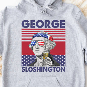 George Sloshington Funny 4th Of July Drinking Shirt Bright T1190