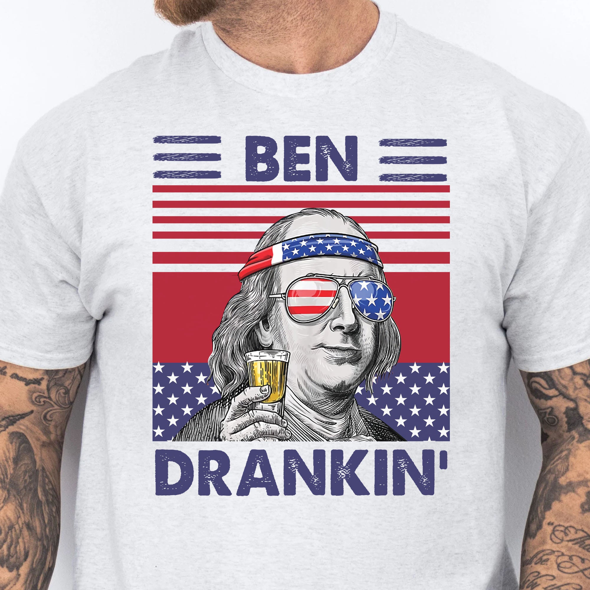 Ben Drankin Funny 4th Of July Drinking Shirt Bright T1191