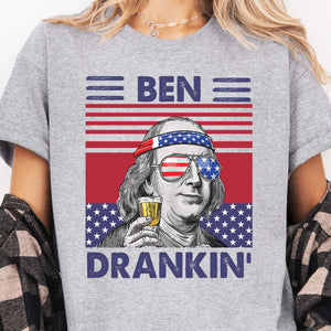 Ben Drankin Funny 4th Of July Drinking Shirt Bright T1191