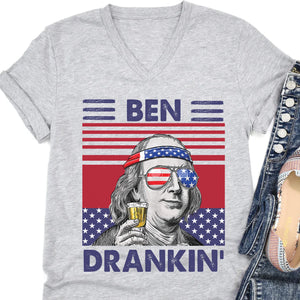 Ben Drankin Funny 4th Of July Drinking Shirt Bright T1191