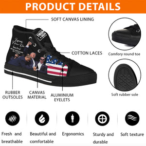 Trump Fight 2024 Unisex Shoes | Trump Pennsylvania Rally | Trump 2024 High Top Canvas Shoes C1204 - GOP