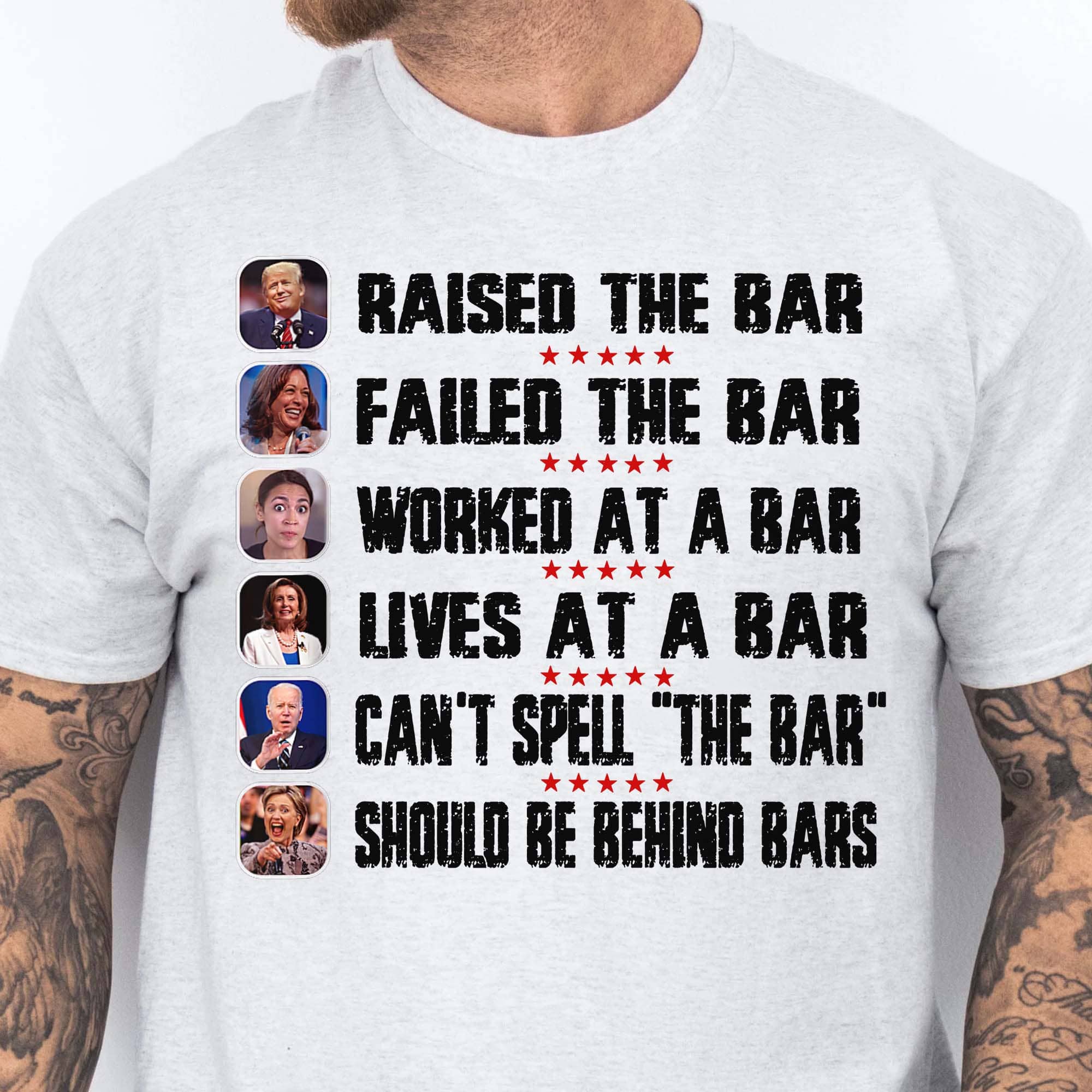 Trump Raised The Bar Harris Failed The Bar T-Shirt | Trump 2024 Shirt | Trump Supporters Shirt Bright T1213 - GOP