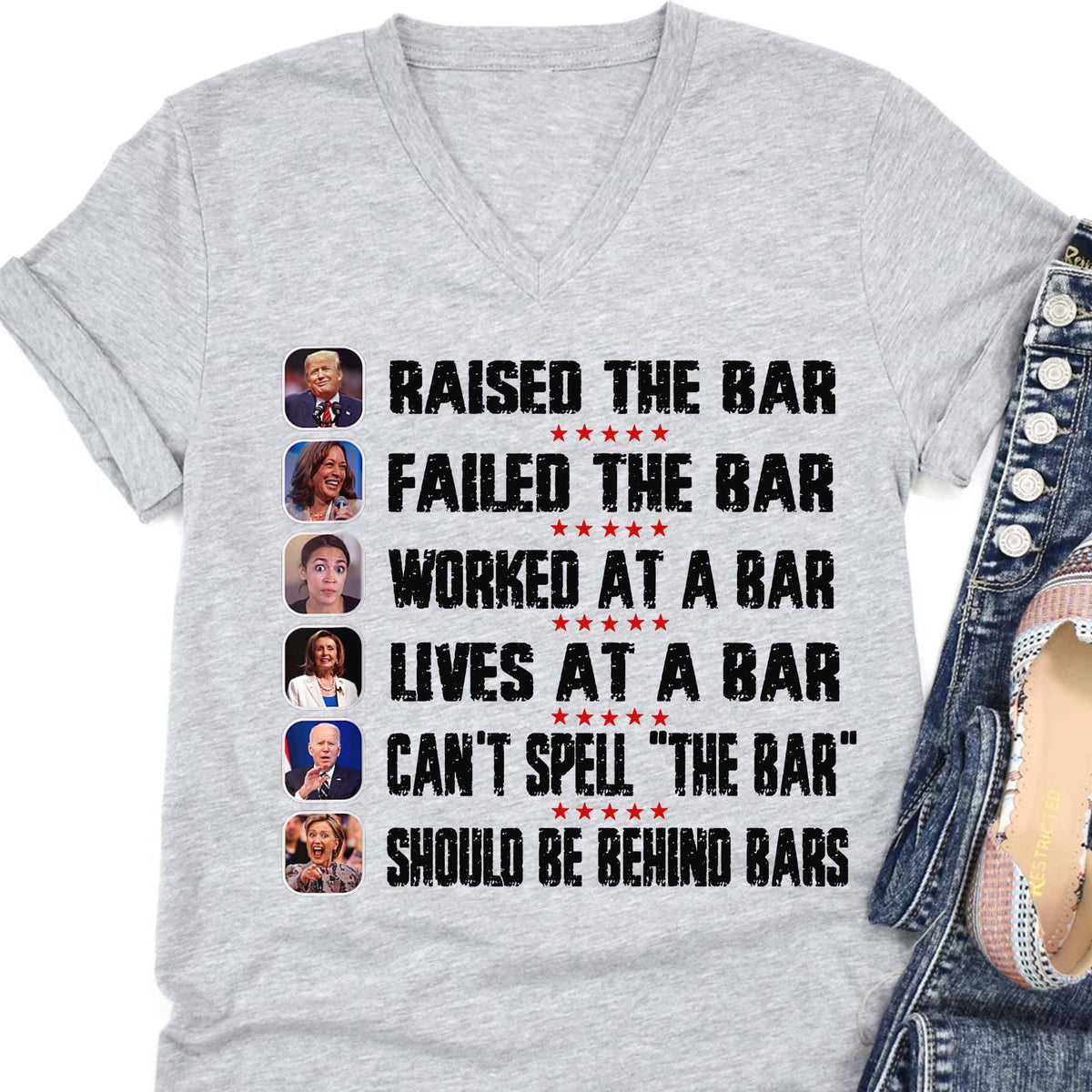 Trump Raised The Bar Harris Failed The Bar T-Shirt | Trump 2024 Shirt | Trump Supporters Shirt Bright T1213 - GOP