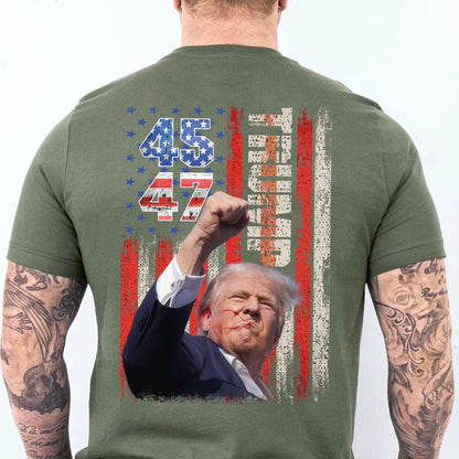 Trump Fight 45 47 Shirt | Political 2024 Shirt | Trump Supporters Backside Shirt Dark T1220 - GOP