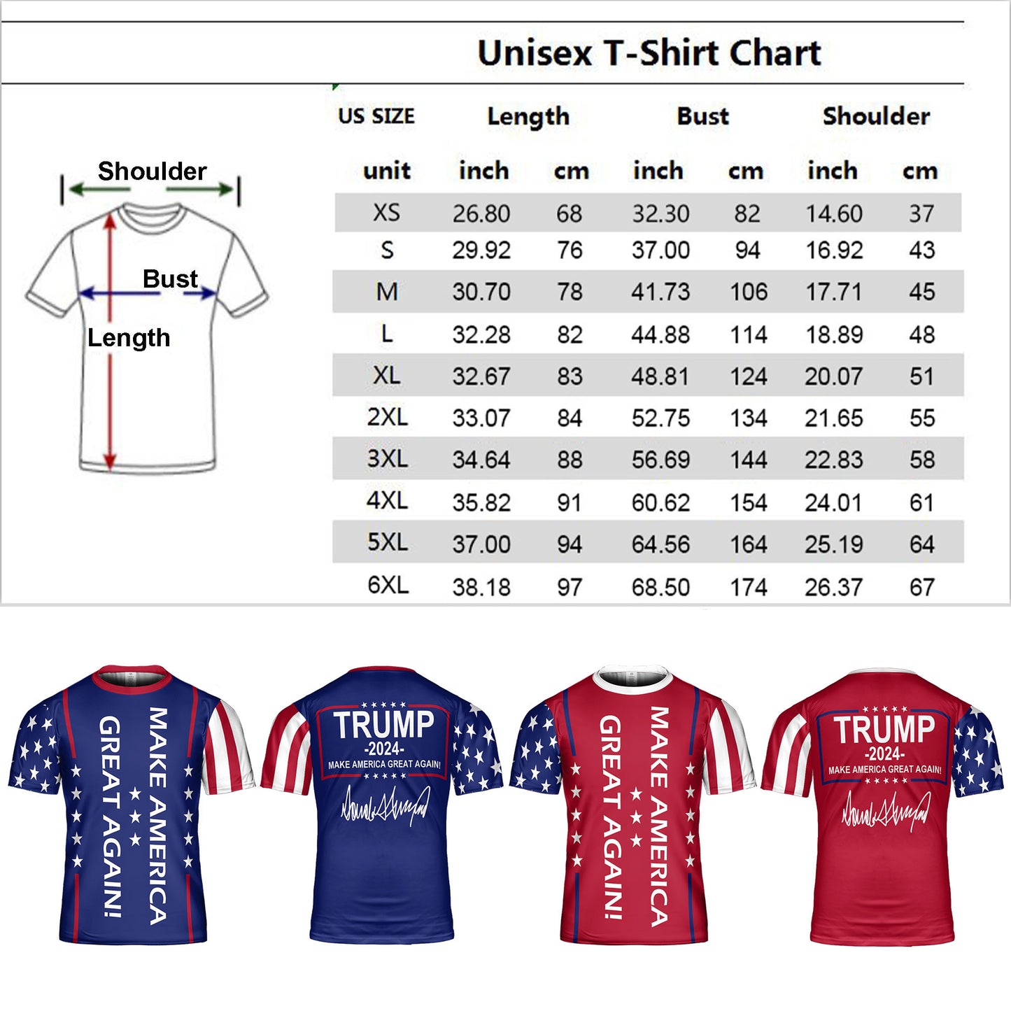 Make America Great Again Shirt | Trump 2024 Unisex 3D T-Shirt | Trump Supporters All-Over Printed T-Shirt C1223 - GOP