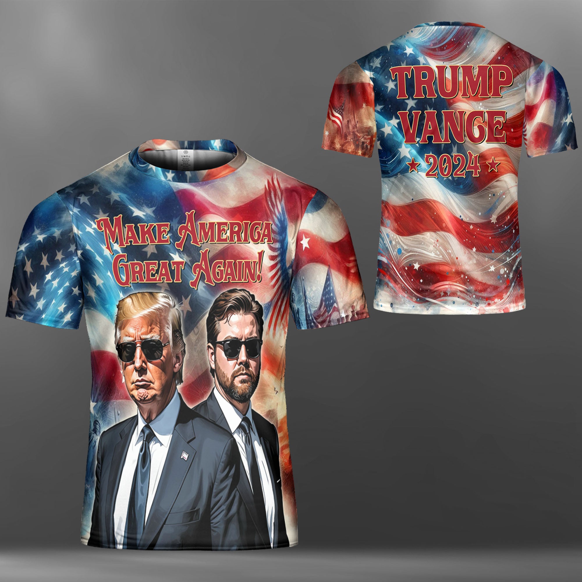 Trump Vance 2024 Make America Great Again | Trump 2024 3D Shirt | JD Vance Shirt | Election 2024 Shirt | Trump Supporters All-Over Printed T-Shirt C1225 - GOP