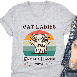 Cat Ladies Kamala Harris Shirt | Kamala Harris 2024 Shirt | Democrat Shirt Bright T1235 - KH2