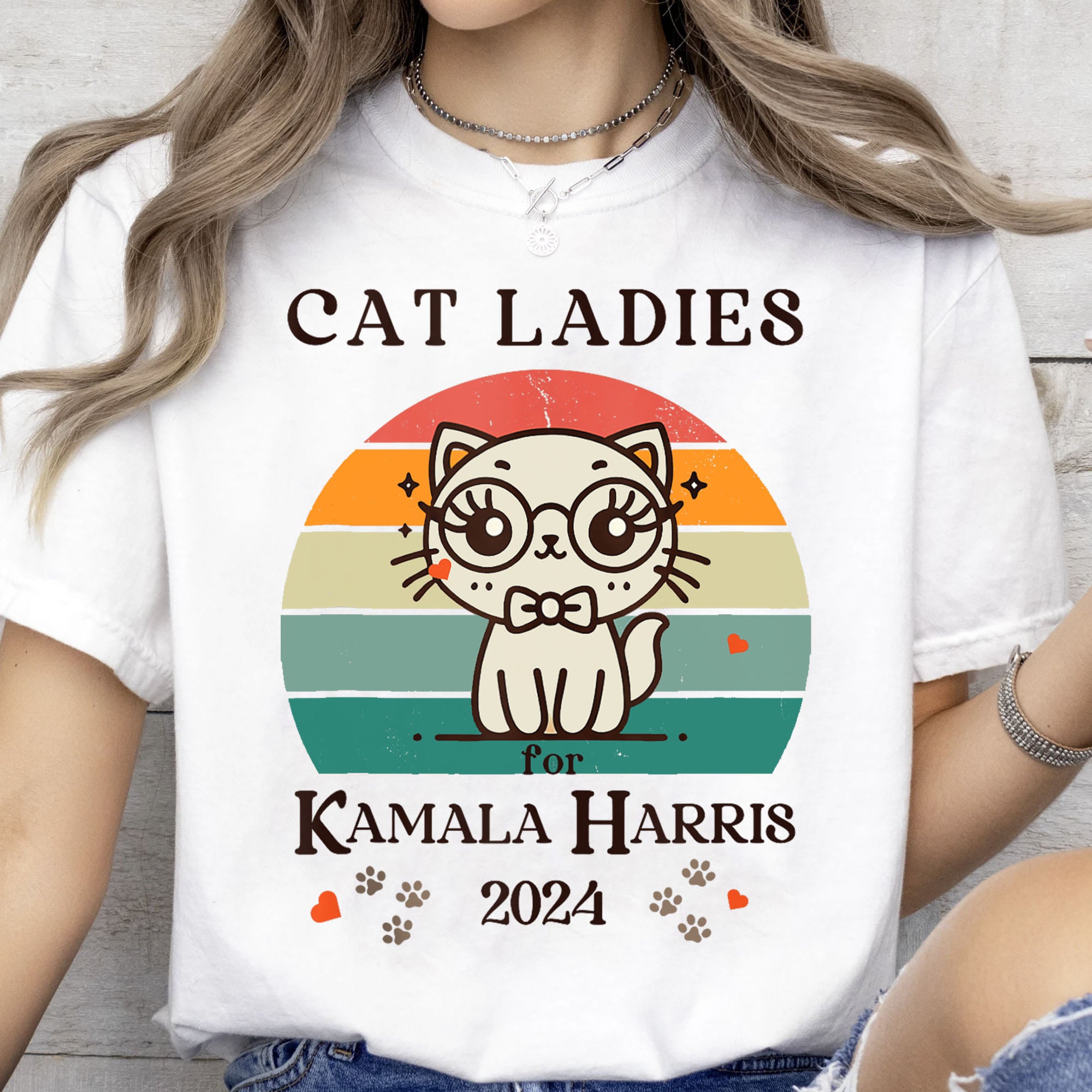 Cat Ladies Kamala Harris Shirt | Kamala Harris 2024 Shirt | Democrat Shirt Bright T1235 - KH2