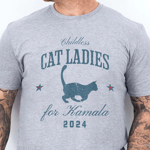 Childless Cat Ladies For Kamala Shirt | Kamala Harris 2024 Shirt | Democrat Shirt Bright T1236 - KH2