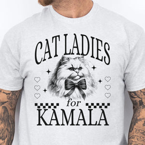 Cat Ladies For Kamala Shirt | Kamala Harris 2024 Shirt | Democrat Shirt Bright T1238 - KH2