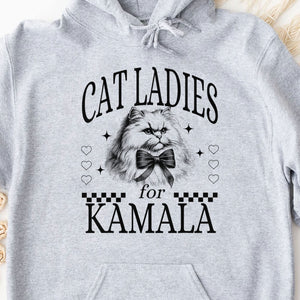 Cat Ladies For Kamala Shirt | Kamala Harris 2024 Shirt | Democrat Shirt Bright T1238 - KH2