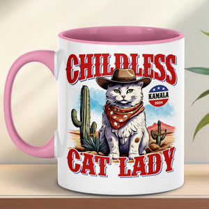 Kamala Childless Cat Lady Mug | Kamala Harris 2024 Mug | Democrat White Mug T1239 - KH2