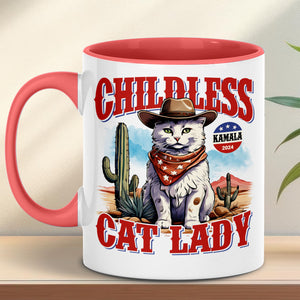 Kamala Childless Cat Lady Mug | Kamala Harris 2024 Mug | Democrat White Mug T1239 - KH2