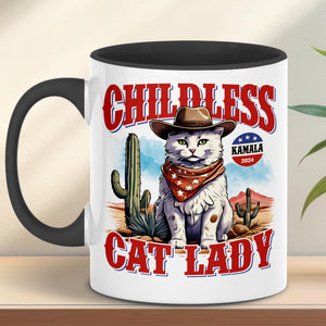 Kamala Childless Cat Lady Mug | Kamala Harris 2024 Mug | Democrat White Mug T1239 - KH2