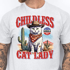 Childless Cat Lady Shirt | Kamala Harris 2024 Shirt | Democrat Shirt Bright T1239 - KH2