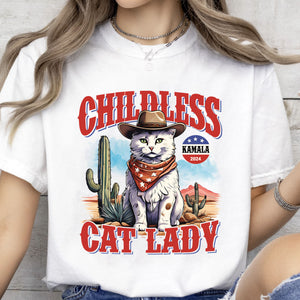 Childless Cat Lady Shirt | Kamala Harris 2024 Shirt | Democrat Shirt Bright T1239 - KH2