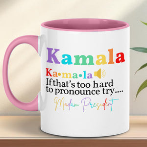 Kamala Madam President Mug | Kamala Harris 2024 Mug | Democrat White Mug T1243 - KH2