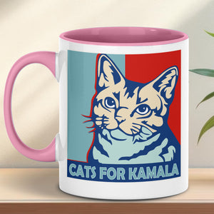 Cats For Kamala Harris Mug | Kamala Harris 2024 Mug | Democrat White Mug T1246 - KH2