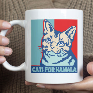 Cats For Kamala Harris Mug | Kamala Harris 2024 Mug | Democrat White Mug T1246 - KH2