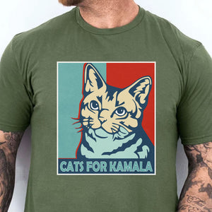 Cats For Kamala Shirt | Kamala Harris 2024 Shirt | Democrat Shirt Dark T1246 - KH2