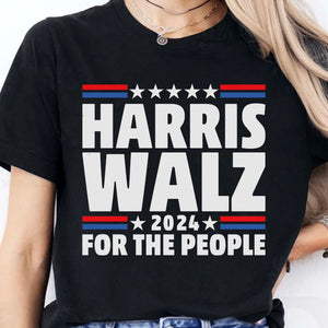 Harris Walz For The People | Kamala Harris 2024 Shirt | Tim Walz Shirt | Democrat Shirt Dark T1251 - KH2