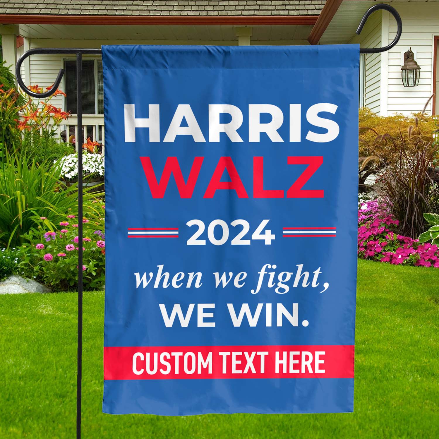 Harris Walz 2024 When We Fight We Win Flag | Kamala Harris 2024 Flag | Democrat Garden Flag House Flag T1254 - KH2