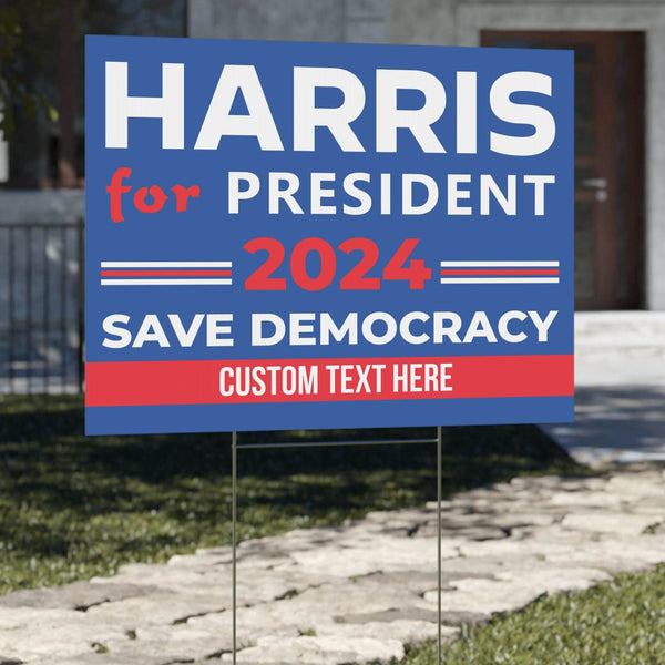 For President Sign Harris For President Save Democracy Yard Sign, Kamala Harris 2024 Yard ...