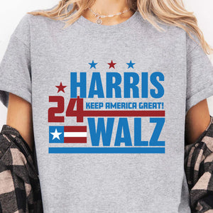 Keep America Great | Harris Walz 2024 Shirt | Kamala Harris 2024 Shirt | Tim Walz Shirt | Democrat Shirt Bright T1257 - KH2