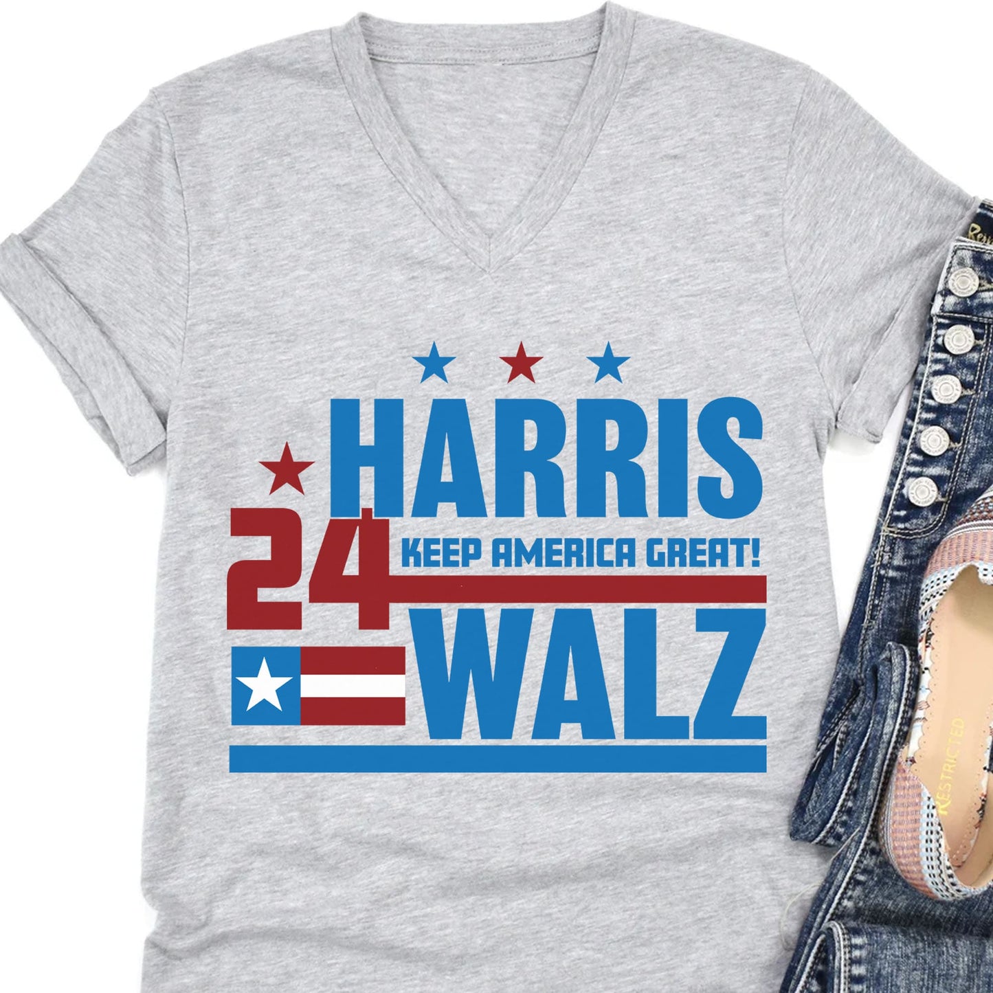 Keep America Great | Harris Walz 2024 Shirt | Kamala Harris 2024 Shirt | Tim Walz Shirt | Democrat Shirt Bright T1257 - KH2
