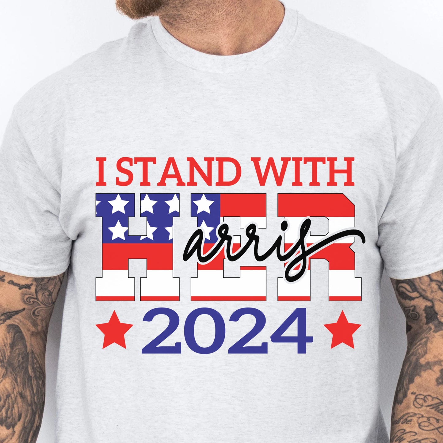 I Stand With Her Shirt | Kamala Harris 2024 Shirt | Democrat Shirt Bright T1260 - KH2