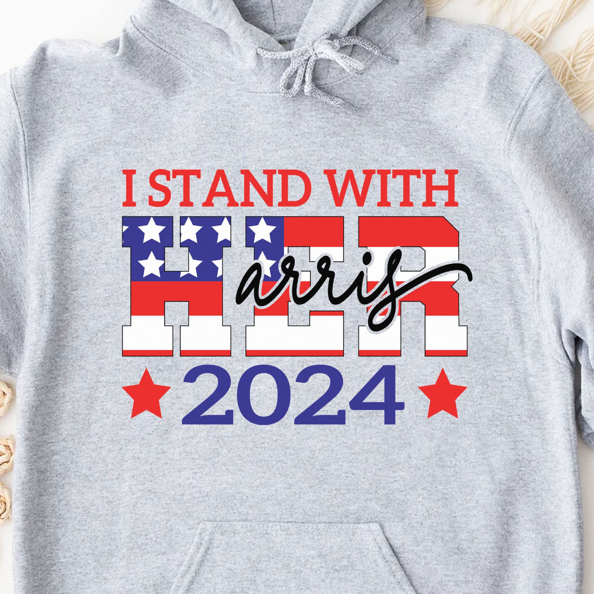 I Stand With Her Shirt | Kamala Harris 2024 Shirt | Democrat Shirt Bright T1260 - KH2