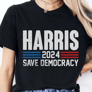 Harris Save Democracy Shirt | Kamala Harris 2024 Shirt | Democrat Shirt Dark T1261 - KH2