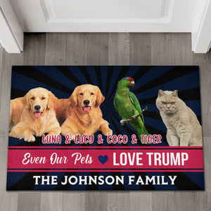 Custom Photo Even My Dogs Love Trump 2024 | Election 2024 Doormat | Personalized with Your Own Dog Cat Photo Doormat C1262 - GOP