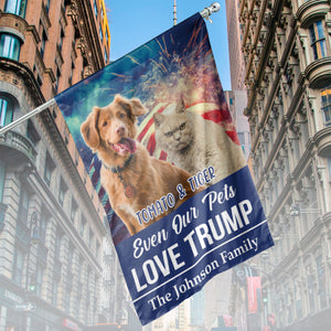 Custom Photo Even My Dogs Love Trump 2024 | Election 2024 Flag | Personalized with Your Own Dog Cat Photo Garden Flag House Flag C1262 - GOP