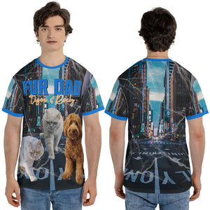 Live Preview Custom Your Pets 3D T-Shirt, Retro Vintage Portrait Bootleg All-Over Printed T-Shirt, Personalized with Your Own Dog or Cat Photo - C1265