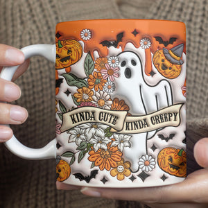 Kinda Cute Kinda Creepy Inflated Mug, Halloween Mug, 3D Halloween Puff Mug, Halloween 3D Inflated Mug T1273