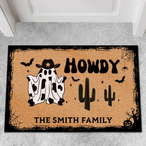 Ghost Howdy Doormat, Halloween Welcome Mat, Spooky Ghost Mat, Funny Halloween Doormat T1286