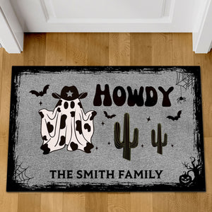 Ghost Howdy Doormat, Halloween Welcome Mat, Spooky Ghost Mat, Funny Halloween Doormat T1286