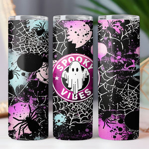 Spooky Vibes Tumbler, Spooky Halloween Season Tumbler, Halloween Skinny Tumbler T1297