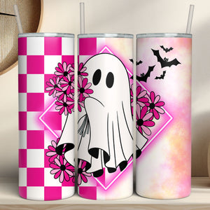 Cute Ghost Tumbler, Spooky Halloween Tumbler, Halloween Skinny Tumbler T1298