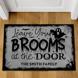 Leave Your Brooms At The Door Doormat, Halloween Welcome Mat, Funny Halloween Doormat T1308